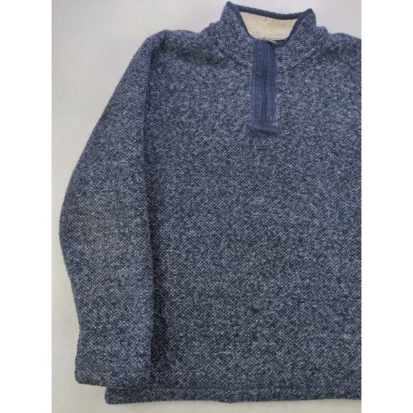 Orvis Classic Collection 1/4 Zip Pullover Sweater Size L Blue Fleece - Picture 3 of 10